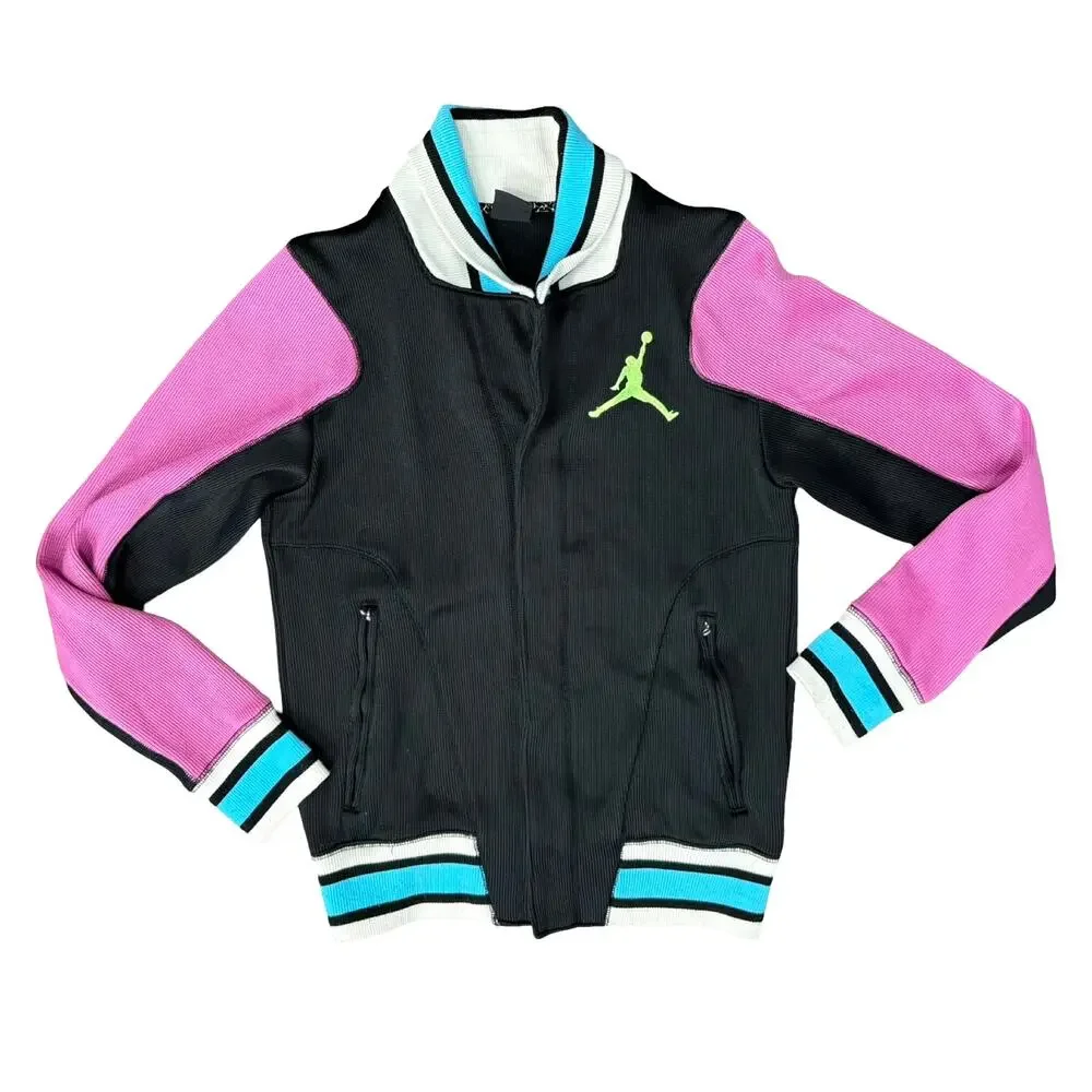 Air Jordan Fuchsia Black Blue White Colorblock Jumpman Logo Track Jacket Size S - Picture 3 of 15